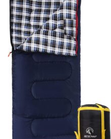 REDCAMP Cotton Flannel Sleeping Bag for Camping Backpacking, Adults Cold Weather Envelope Sleeping Bags with 2/3/4/6lbs Filling